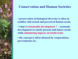 Conservation and Human Societies ,[object Object],[object Object],[object Object]