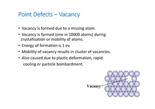 Defects in crystal structures engineering materials | PDF
