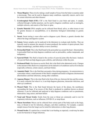 Hematology Notes.pdf Hematology notes | PDF