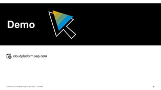 39CUSTOMER© 2018 SAP SE or an SAP affiliate company. All rights reserved. ǀ
Demo
cloudplatform.sap.com
 