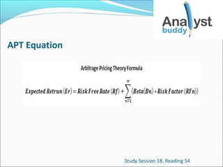 APT Equation

Study Session 18, Reading 54

 