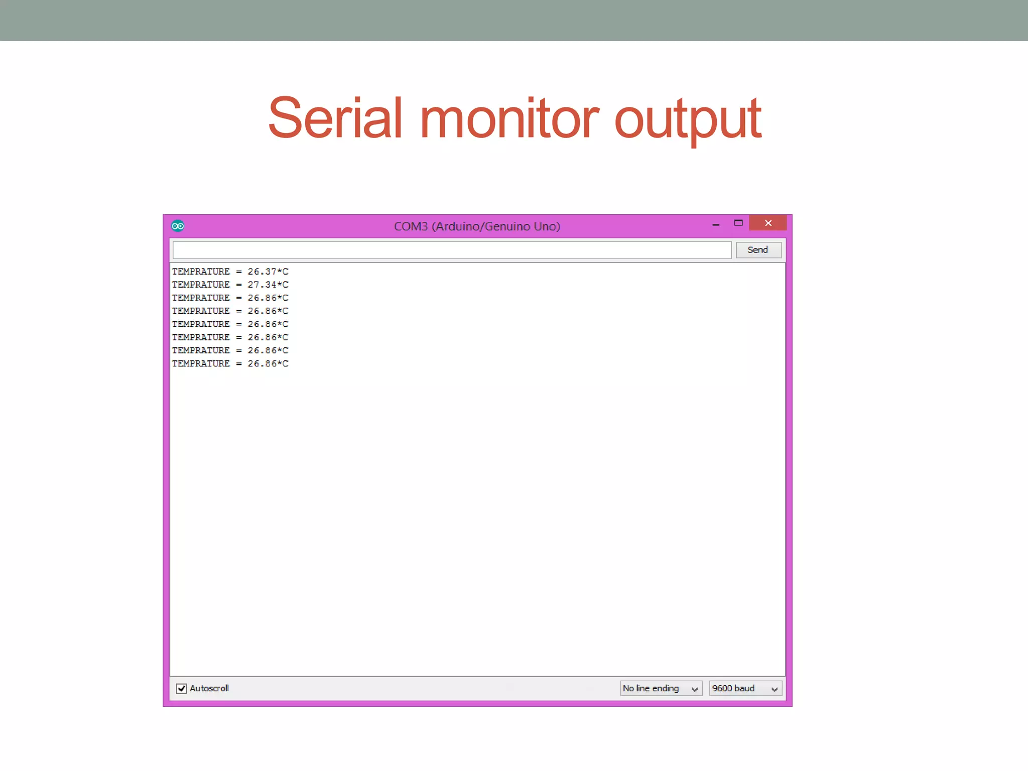 Serial monitor output