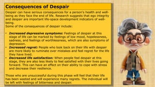Despair Effect Psychological view of the self on to understand the self | PPTX