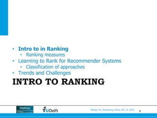 Learning to Rank for Recommender Systems -  ACM RecSys 2013 tutorial