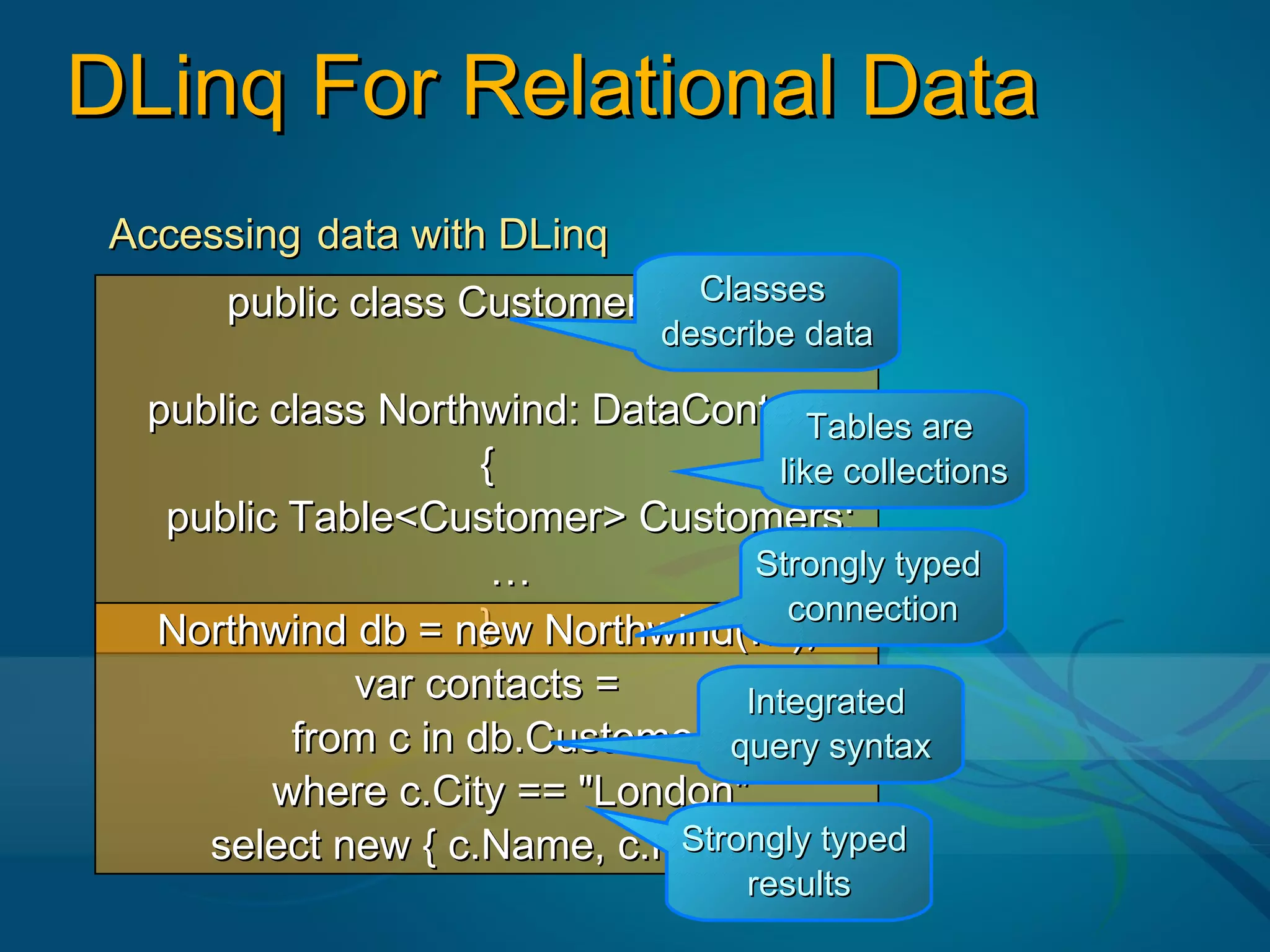 Object Relational Mapping with LINQ To SQL | PPT