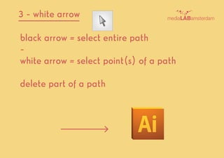 black arrow = select entire path
-
white arrow = select point(s) of a path
delete part of a path
3 - white arrow
 