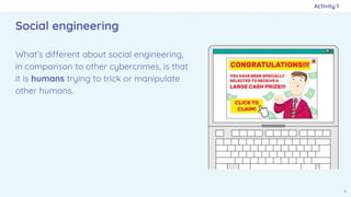 L2 Slides – Cyber security- social engineering year 9. | PPTX