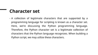 Comprehensive Guide to Python Tokens and Character Sets for Programming ...