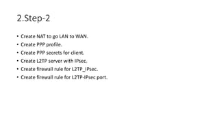 Comprehensive Guide to Mikrotik L2TP Tunnel Configuration with IPsec | PDF