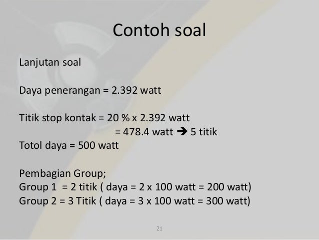 L3 perhitungan instalasi listrik L3 perhitungan instalasi listrik