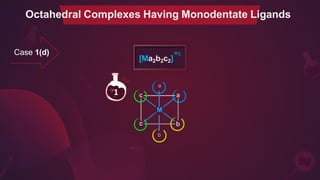 b
a
Octahedral Complexes Having Monodentate Ligands
n±
[Ma2b2c2]
1
Case 1(d)
 