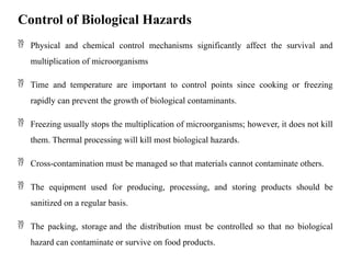 Factors contributing to physical, chemical and biological contamination ...