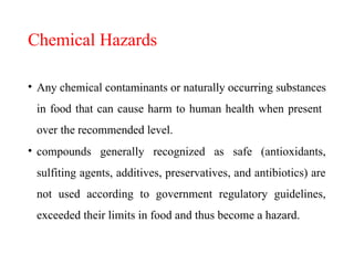 Factors contributing to physical, chemical and biological contamination ...
