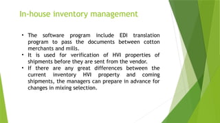 Mixing Inventory L3-4Cotton mixing techniques.pptx happens to | PPTX