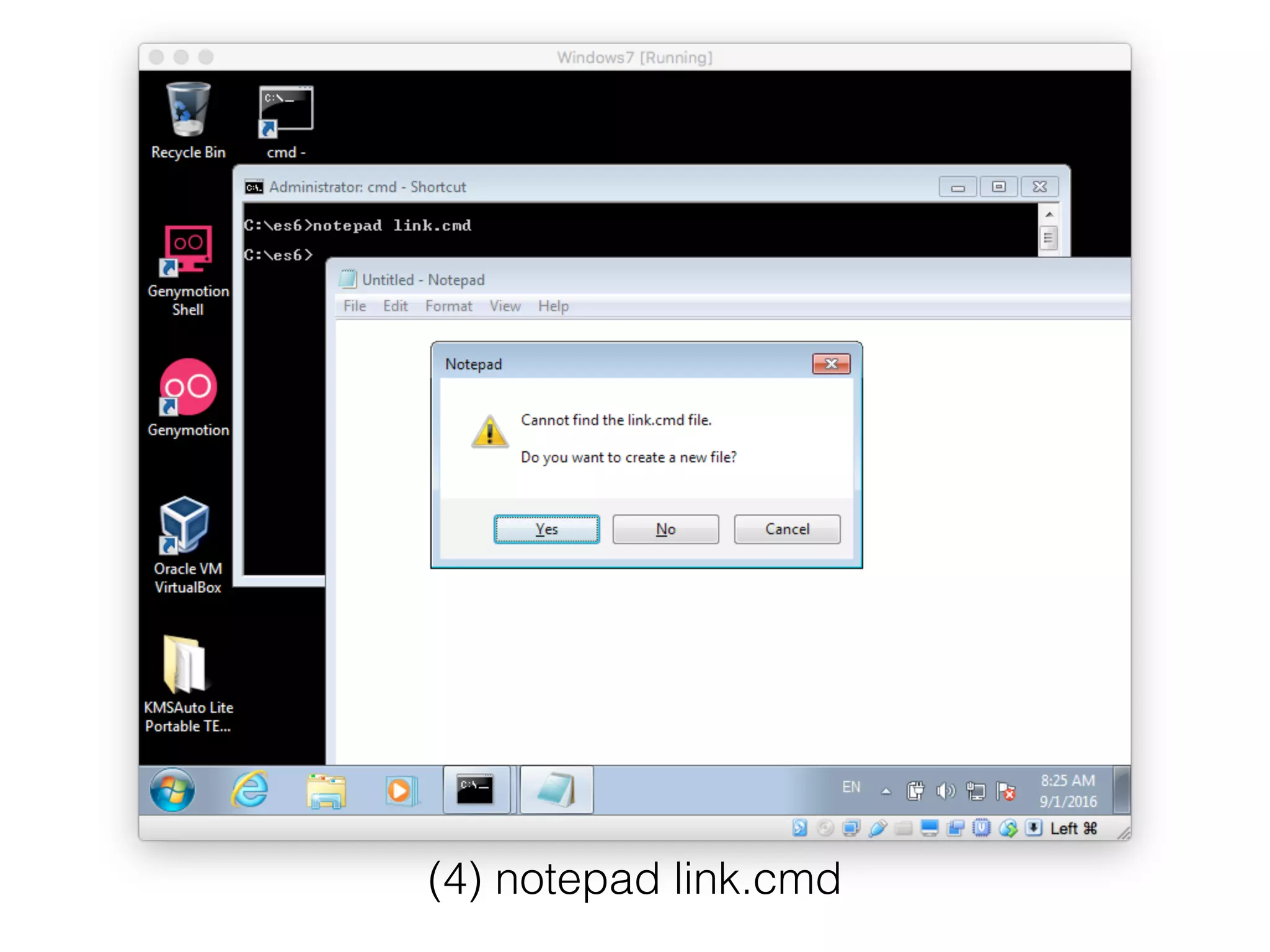 (4) notepad link.cmd