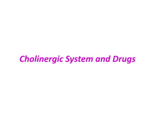 Cholinergic System and Drugs
 