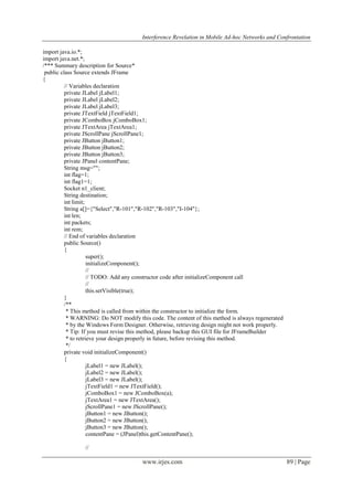 Interference Revelation in Mobile Ad-hoc Networks and Confrontation | PDF