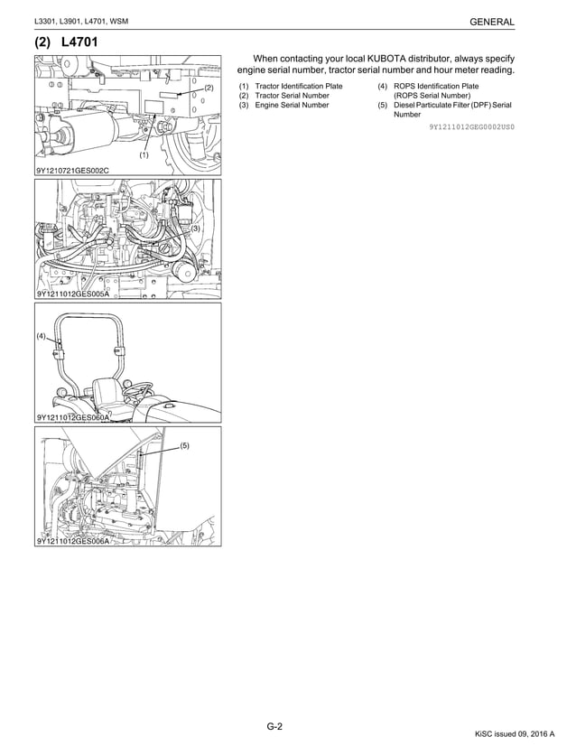 Kubota L3301, L3901, L4701 Manual