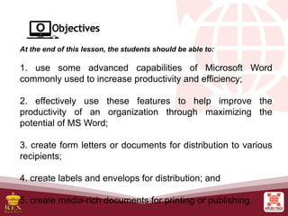 L3 Advanced Word Processing Skills.ppt · version 1.ppt