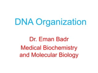 DNA Organization
Dr. Eman Badr
Medical Biochemistry
and Molecular Biology
 