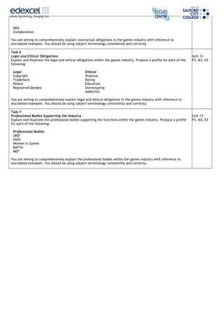 NDA
Collaboration
You are aiming to comprehensively explain contractual obligations in the games industry with reference t...