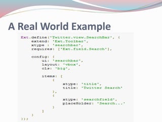 A Real World Example 
 