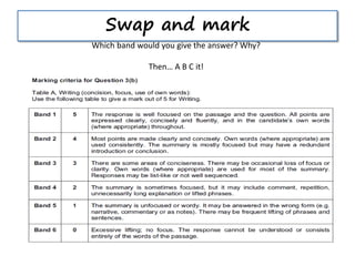 Swap and mark
Which band would you give the answer? Why?
Then… A B C it!
 