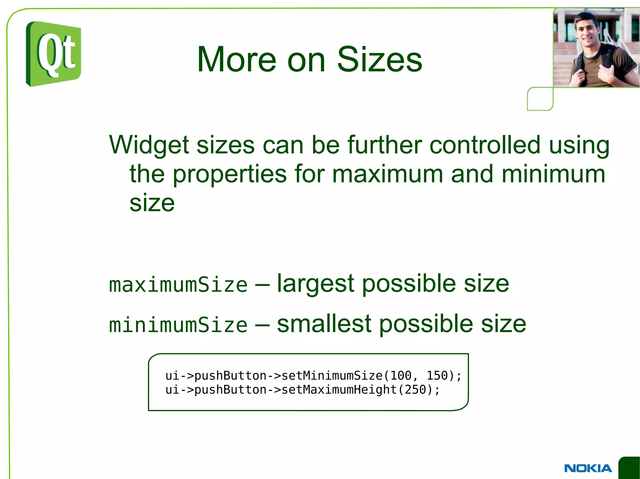 Cross Platform Issues Comparing user interfaces tells us that there is more to it than just changing the style of the widgets Form layout 