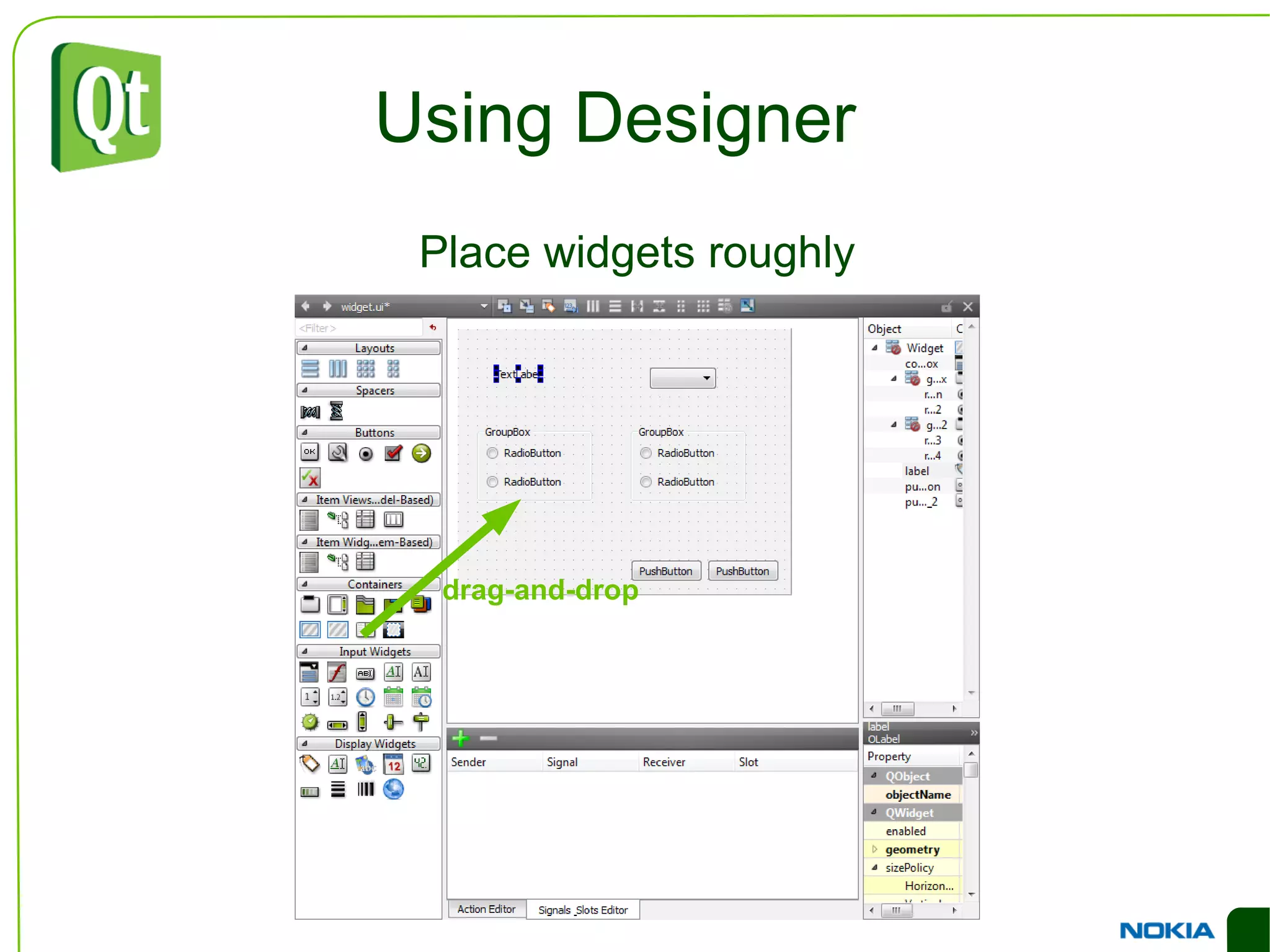 Designer has a good overview of the widget groups 