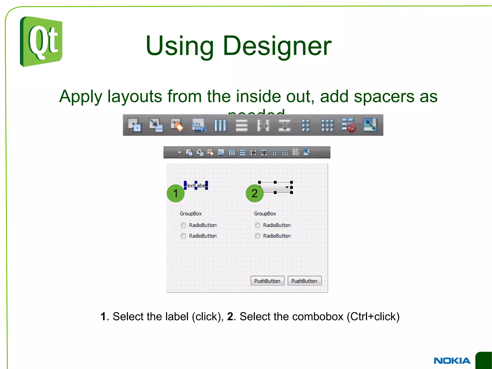 Signals clicked()  - emitted when the button is clicked (button released). 