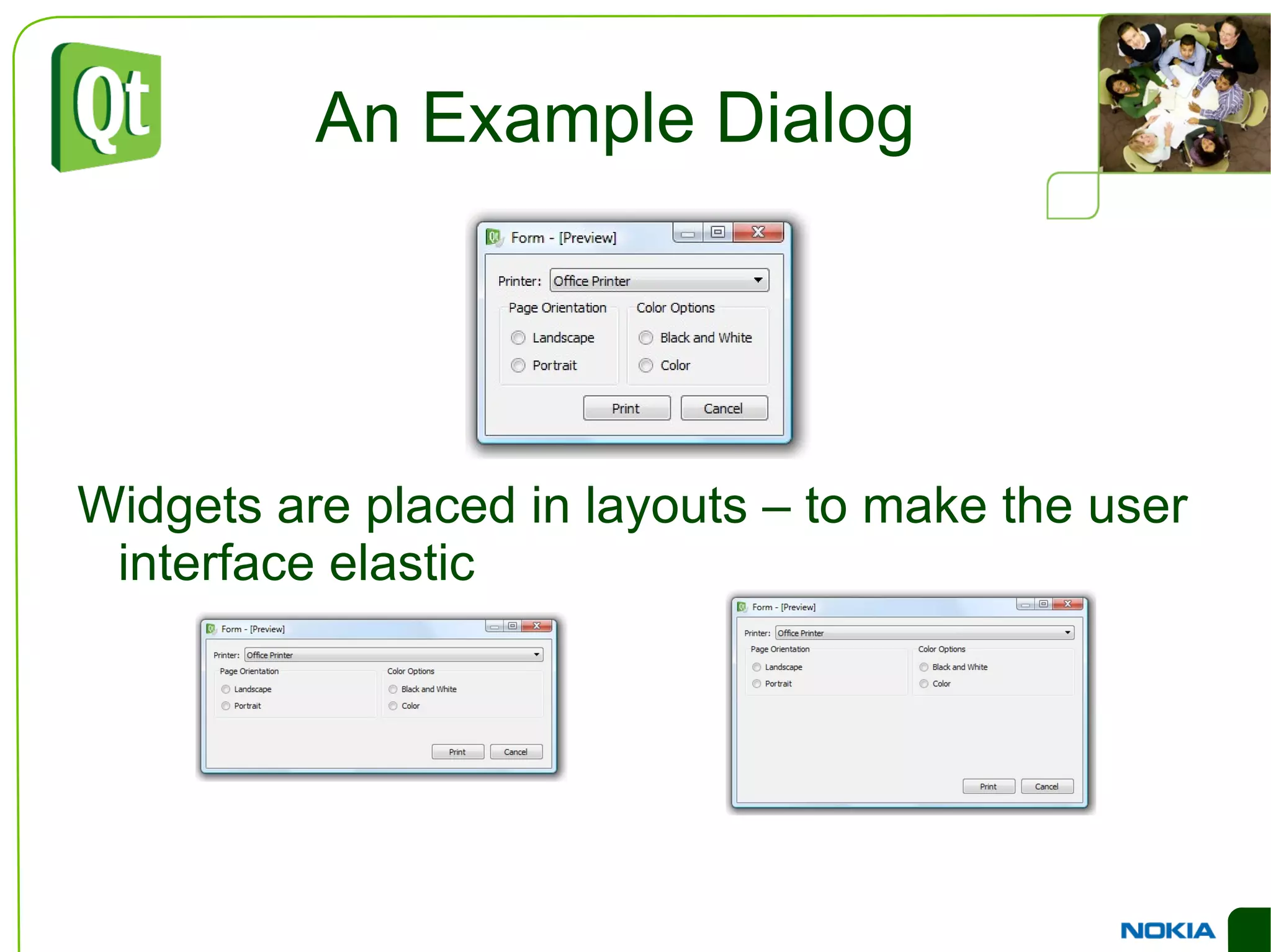 Widgets in Widgets Widgets are placed in hierarchies 