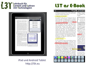 L3T as E-Book




iPad und Android Tablet
      http://l3t.eu
 