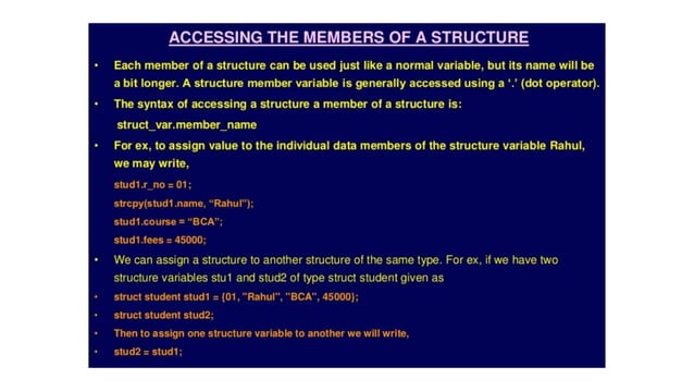 Structures - C Programming - Union - Basic Programming | PPT