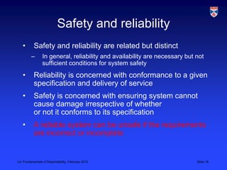 Dependability and security (CS 5032 2012) | PPT