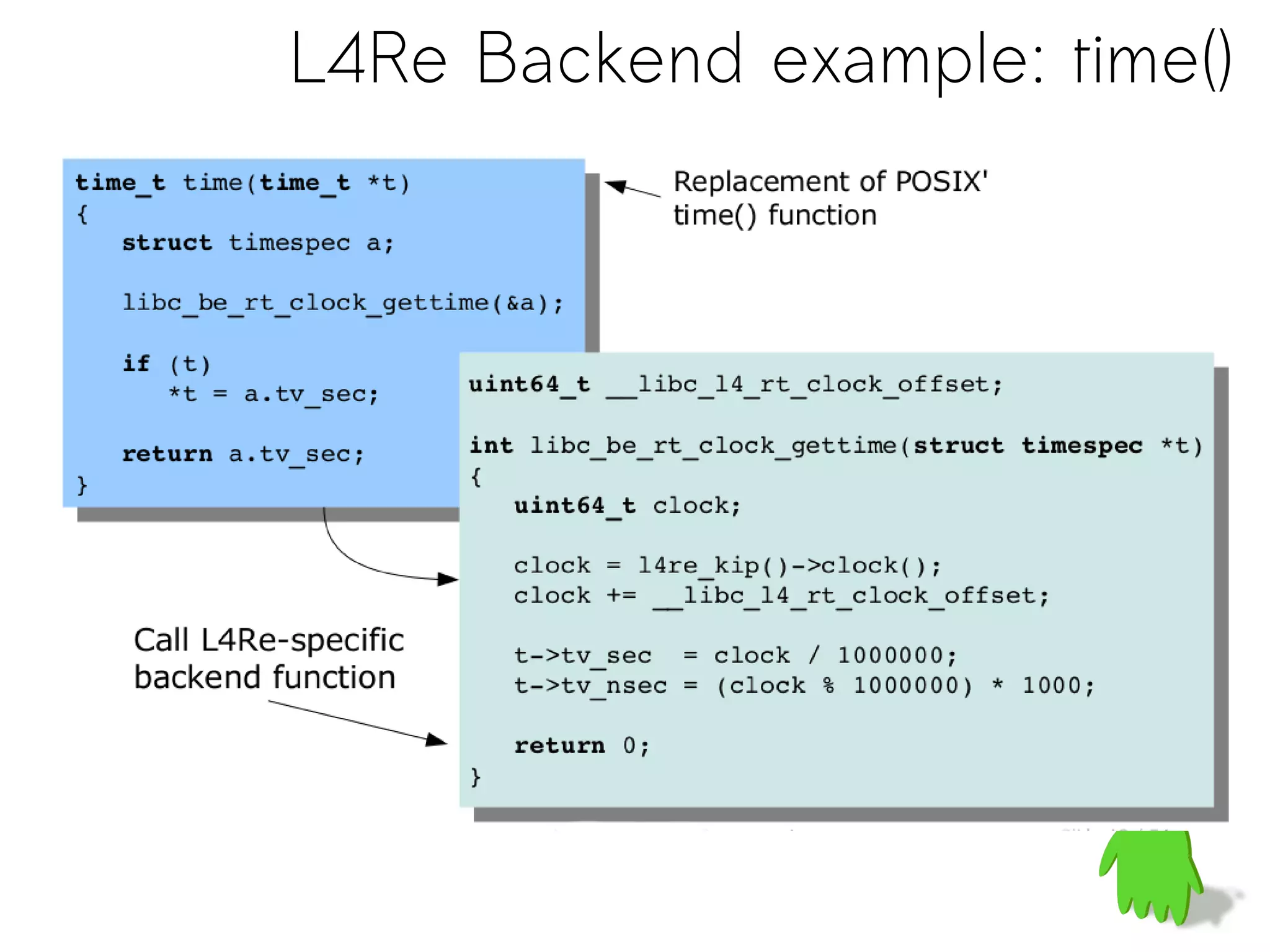 L4Re Backend example: time()
 