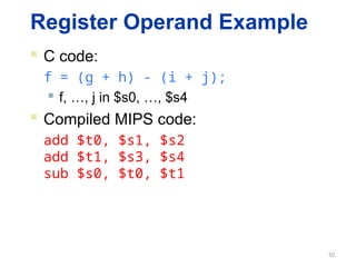 COMPUTER ARCHITECTURE MIPS INTRODUCTION ISA | PPT