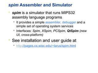 COMPUTER ARCHITECTURE MIPS INTRODUCTION ISA | PPT