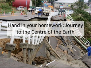 Hand in your homework: Journey
to the Centre of the Earth
 