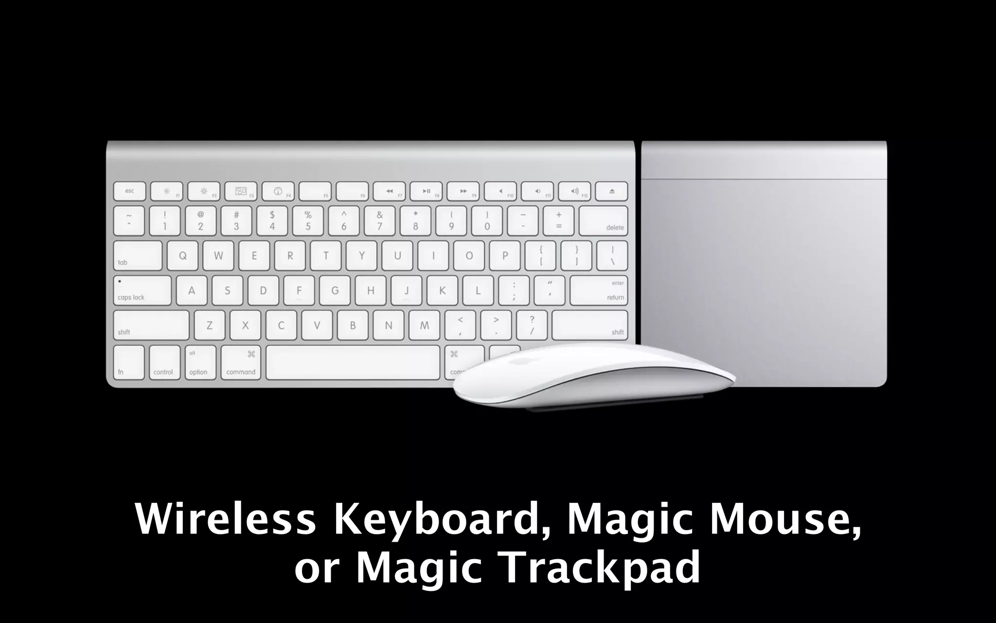 Wireless Keyboard, Magic Mouse,
       or Magic Trackpad
 