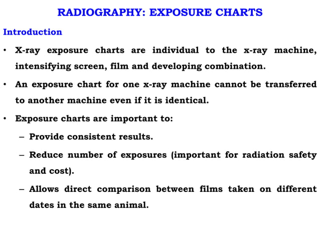 exposure charts | PPTX | Medical Tests | Medical Health