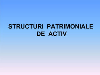 STRUCTURI PATRIMONIALE
DE ACTIV
 