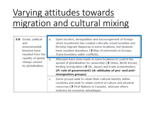 Varying attitudes towards
migration and cultural mixing
 