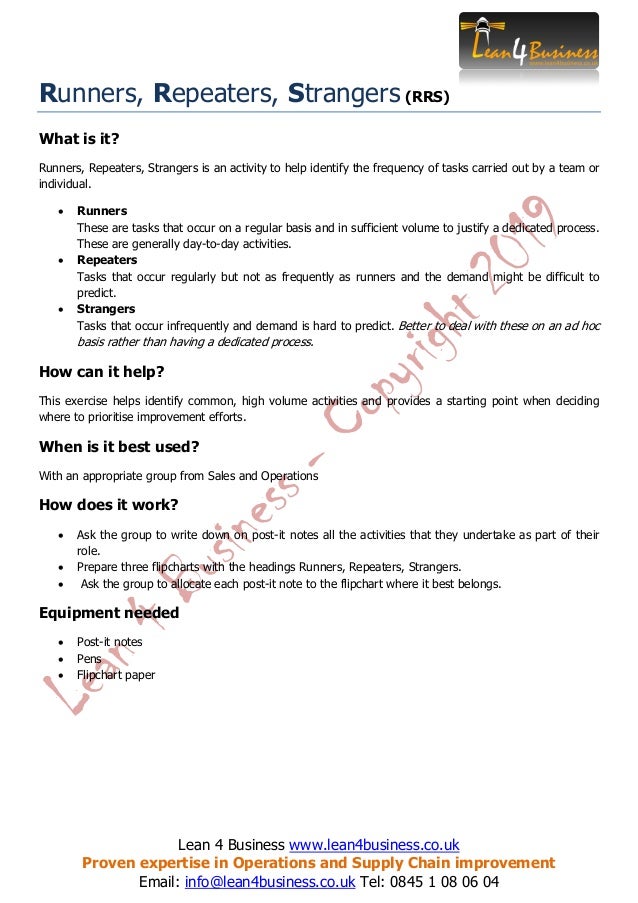 Runners Repeaters Strangers