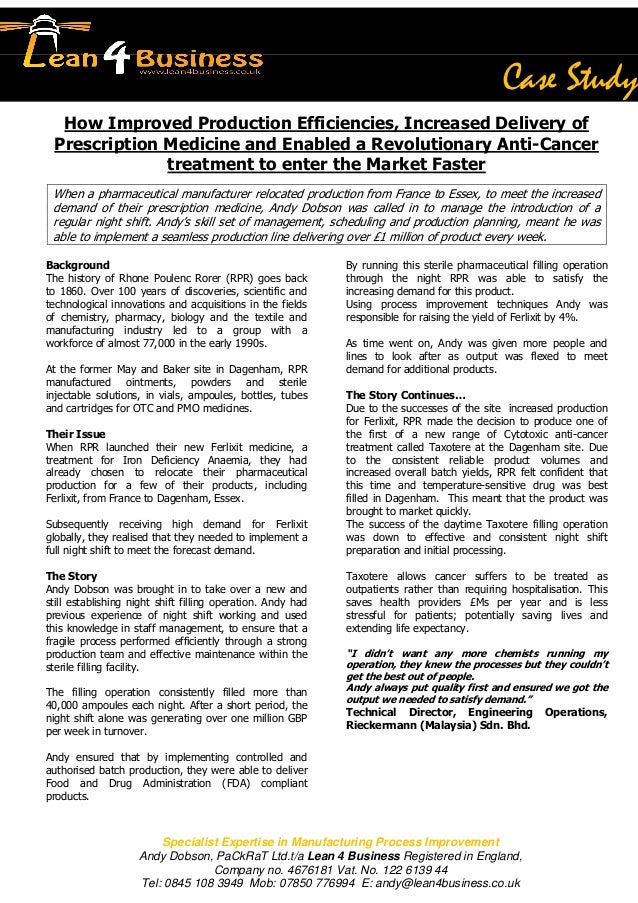 Production case study with solution picture