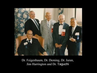 Dr. Feigenbaum, Dr. Deming, Dr. Juran,
Jim Harrington and Dr. Taguchi
 