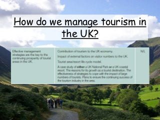 How do we manage tourism in
the UK?
 