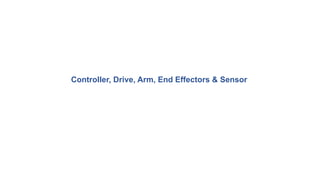 Controller, Drive, Arm, End Effectors & Sensor
 