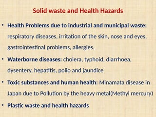 Waste Contamination Health Risks Example Causes of waste generation and impact on human health | PPTX