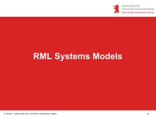 D. Monett – Europe Week 2015, University of Hertfordshire, Hatfield 87
RML Systems Models
 