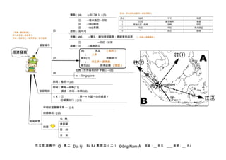 市立南湖高中 J 高二 Địa lý   B4 L4 東南亞（二） Đông Nam Á   班級：   姓名：   座號：   P.3
 